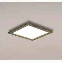 Quitani LED-paneel Aurinor, brons / oud-messing, Woon-/ Eetkamer, Aluminium, Modern, LED plafondlamp