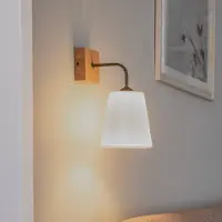 Envostar Wandlamp Risco, dimbaar, wit / opaal, Woon-/ Eetkamer, Textiel / Stof / Zijde, Wandlamp