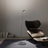 TOP LIGHT LED-vloerlamp Puk! 80 Floor, dimbaar, chroom / zilver, Woon-/ Eetkamer, Aluminium, Modern, LED vloerlamp