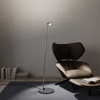 TOP LIGHT LED-vloerlamp Puk! 80 Floor, dimbaar, chroom / zilver, Woon-/ Eetkamer, Aluminium, Modern, LED vloerlamp