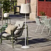 PR Home buiten vloerlamp Agnar, wit/beige, 140 cm Agnar, wit / opaal, Textiel / Stof / Zijde