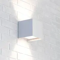 MCJ Wandlamp Zuza 2, dimbaar, wit / opaal, Woon-/ Eetkamer, Aluminium, Modern, wandlamp