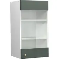 Vicco Fame-Line Glazen keukenkast – 40 cm Groen-Goud Landhuis