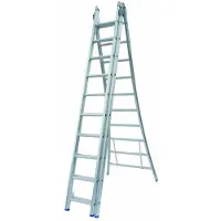 Solide 3-delige Uitgebogen Reformladder - 3x6 Sporten