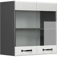 Vicco R-Line Glazen keukenkast – 60 cm Wit Landhuis