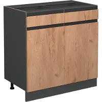 Vicco R-Line Keukenonderkast – 80 cm J-vorm, zonder werkblad Krachtige eik goud
