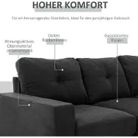 HOMCOM Ecksofa mit abnehmbarem Bezug 833-850V01