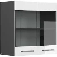 Vicco R-Line Glazen keukenkast – 60 cm Wit Hoogglans
