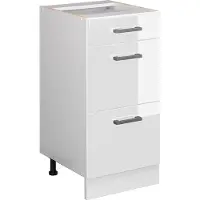 Vicco R-Line Keukenonderkast – 40 cm met laden, zonder werkblad Wit Hoogglans