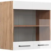 Vicco R-Line Glazen keukenkast – 60 cm Wit Hoogglans