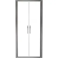 Linie Cadiz douche pendeldeur 90 cm x 190 cm Helder glas Brushed Chrome profiel