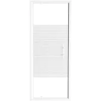 SanyOne Anton douche draaideur 80 cm x 190 cm Gestreept glas glanzend wit profiel