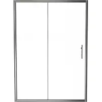 Linie Cadiz douche schuifdeur 140 cm x 190 cm Helder glas Brushed Chrome profiel