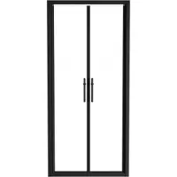 Linie Cadiz douche pendeldeur 90 cm x 190 cm Helder glas mat zwart profiel