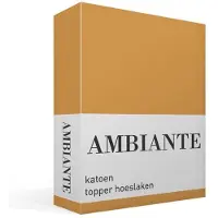 Ambiante Cotton Uni topper hoeslaken - Eenpersoons - Ochre