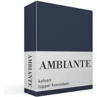 Ambiante Katoen - Topper Hoeslaken - 200x200 - Donker Blauw