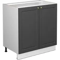 Vicco Fame-Line Wastafelkast – 80 cm met legplank, WB Marmer Antraciet-goud