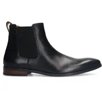 Van lier Zwarte leren chelsea boots | Maat 45
