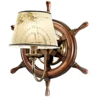 CREMASCO Wandlamp PORTO, dimbaar, hout donker, Woon-/ Eetkamer, Hout, Maritiem, Wandlamp hout