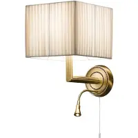 CREMASCO Wandlamp Imperial, brons / oud-messing, Slaapkamer, Textiel / Stof / Zijde, Wandlamp
