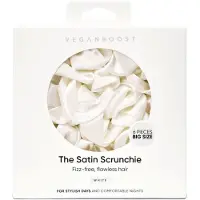 Vegan Boost Satin Scrunchies White Big Size - 6pcs