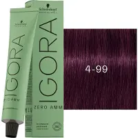 Schwarzkopf Haarverven Igora Zero Amm Permanent Color Cream 4-99 Middenbruin Violet Extra
