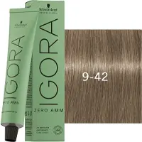 Schwarzkopf Haarverven Igora Zero Amm Beige & GoudPermanent Color Cream 9-42 Lichtblond Beige As