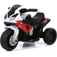 Vrooomy BMW S1000RR Mini Full Option Elektrische Kindermotor 1 tot 3 jaar – Officieel Gelicentieerde BMW Motor met 3 Wielen & Lederen Zitje – Li-ion Kindermotor met LED-Koplamp & Claxon – Rood