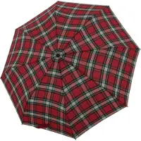 Doppler Opvouwbare Paraplu Rood Geruit - Carbon - Dsn 100 cm - Opgevouwen 29 cm - Doppler
