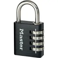 Masterlock 40mm - solid aluminium body - 27mm chrome plated steel shackle, 6mm