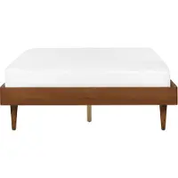 Beliani TOUCY - Tweepersoonsbed - Lichtbruin - 140 x 200 cm - Rubberhout