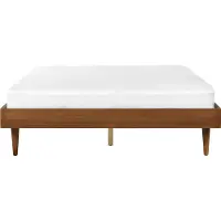 Beliani TOUCY - Tweepersoonsbed - Lichtbruin - 160 x 200 cm - Rubberhout