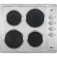 HELVETIA Elektrische Traditionele Inbouwkookplaat HTT4MF55X1 + aangesloten 2 Fase Perilex stekkerkabel - Draaiknoppen - 4 Pitten