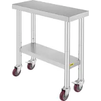 OEM Rvs Tafel Werktafel Keukentafel Roestvrij Stalen Werktafel 76 X 30 X 86 Cm Zilver