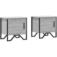 vidaXL Nachtkastjes 2 st 40x30x40 cm bewerkt hout grijs sonoma eiken