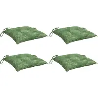 vidaXL Stoelkussens 4 st bladpatroon 50x50x7 cm stof