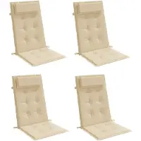vidaXL Stoelkussens 4 st hoge rug oxford stof beige