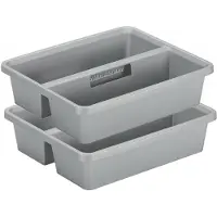 Sunware organiser - 2 stuks - kunststof - 44 x 35 cm - grijs - 2 vakken - Opbergbox