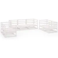 vidaXL 7-delige Loungeset massief grenenhout wit