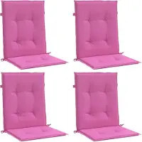 vidaXL Stoelkussens 4 st lage rug stof roze