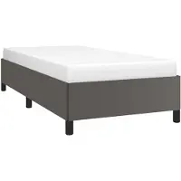 vidaXL Bedframe kunstleer grijs 90x190 cm