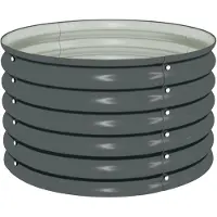 vidaXL Plantenbak verhoogd 80x80x44 cm gegalvaniseerd staal grijs