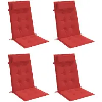 vidaXL Stoelkussens 4 st hoge rug oxford stof rood