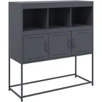 vidaXL Dressoir 100,5x39x107 cm staal antracietkleurig