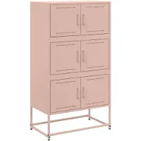 vidaXL Dressoir 68,5x38,5x123,5 cm staal roze