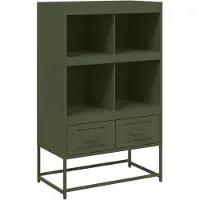 vidaXL Dressoir 68,5x39x111,5 cm koudgewalst staal olijfgroen