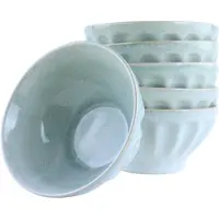 OTIX Soepkommen - Zonder Oor - Set van 6 - Schaaltjes - 560ml - Licht Blauw - Aardewerk - ELM