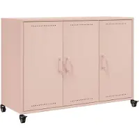 vidaXL Dressoir 100,5x39x72 cm staal roze