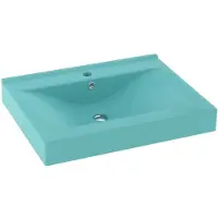 vidaXL Wastafel met kraangat 60x46 cm keramiek mat lichtgroen