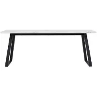 Ebuy24 Malaga eetkamertafel marmer decor 90x200cm wit,zwart.